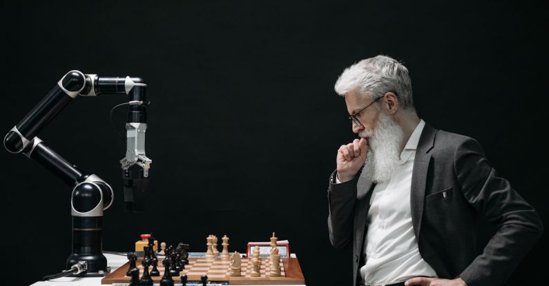 Strategic Alliances - Elderly Man Thinking while Looking at a Chessboard